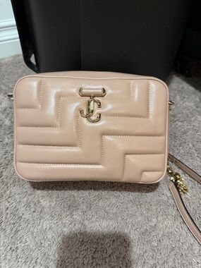 Jimmy Choo Blush Quilted Leather Crossbody Camera Bag